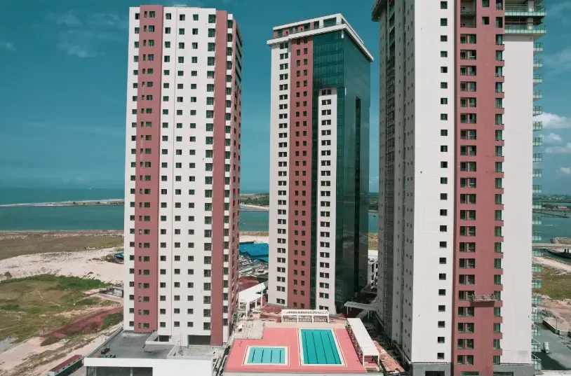 Frontek facade panels — Azuri Towers, Mauritius